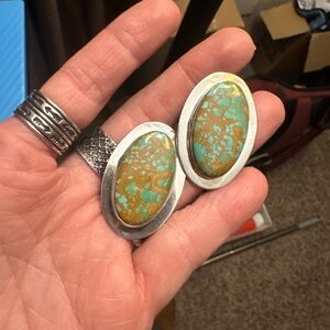 Native American made Royston turquoise post earrings